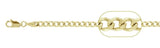 Sterling Silver 100-4mm Yellow Gold Plated Curb Chain