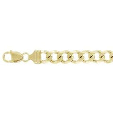 Load image into Gallery viewer, Sterling Silver Solid 250-11MM Yellow Gold Plated Flat Curb Chain
