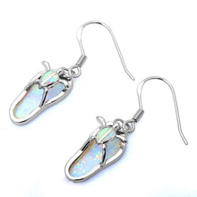 Load image into Gallery viewer, Sterling Silver White Opal Turtle Beach Sandals EarringsAnd Thickness 4mmAnd Width 20x9mm