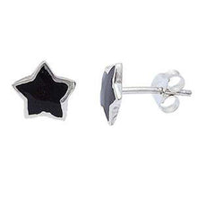 Load image into Gallery viewer, Sterling Silver Black Onyx Starfish EarringAnd Thickness 8mm