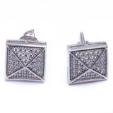 Sterling Silver Pave Set Cz Earring