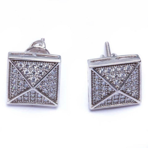 Sterling Silver Pave Set Cz Earring