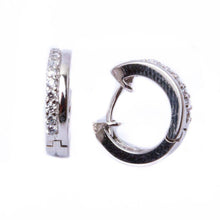Load image into Gallery viewer, Sterling Silver Cute Modern Round Cz 15MM Huggie Hoop EarringsAnd Thickness 15mm