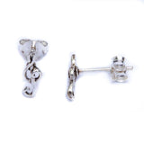 Sterling Silver Music Note Studs EarringsAnd Weight 0.3 gramAnd Thickness 10.5x4mm