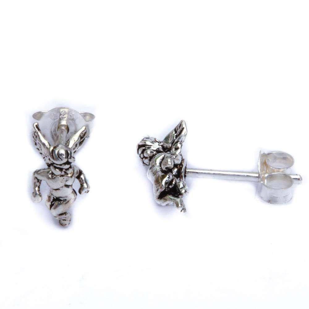 Sterling Silver Baby Angel EarringsAnd Thickness 10x5mm