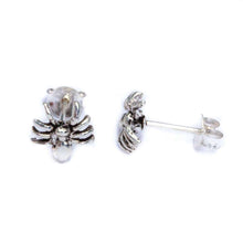 Load image into Gallery viewer, Sterling Silver Solid Spider EarringsAnd Thickness 9x9mm