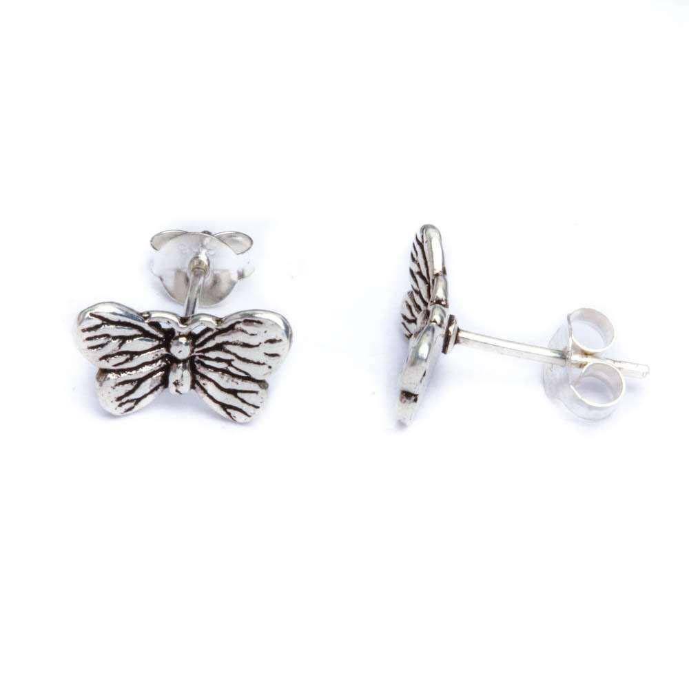 Sterling Silver Butterfly Studs EarringsAnd Thickness 7x11mm