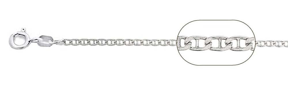 Italian Sterling Silver Mariner Chain 060-2.9mm with Lobster Clasp Closure