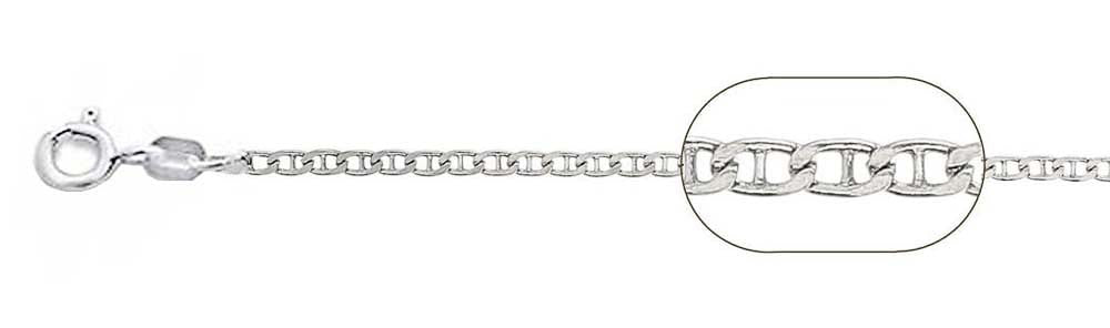 Italian Sterling Silver Mariner Chain 080- 2.9mm with Lobster Clasp Closure