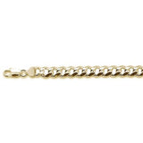 Sterling Silver 250-9MM Yellow Gold Plated Miami Cuban Chain 8 inches
