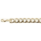 Sterling Silver Solid 400-15MM Yellow Gold Plated Miami Cuban Chain 8 inches