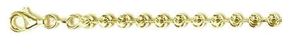 Sterling Silver 400-4mm Yellow Gold Plated Moon Cut Chain