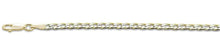 Load image into Gallery viewer, Sterling Silver 080-3mm Solid Yellow Gold Plated Pave Curb Chain