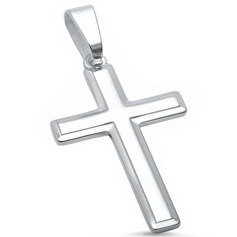 Sterling Silver Solid Cross Pendant And Length 1.5 inches