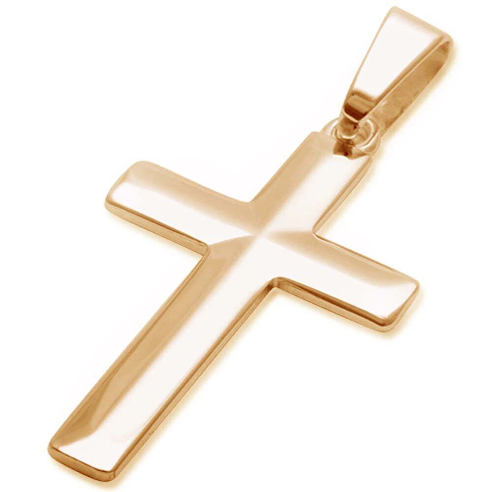 Sterling Silver Yellow Gold Plated Diamond Cut 4 1/2mm Thick Solid Cross Pendant 1.5  long