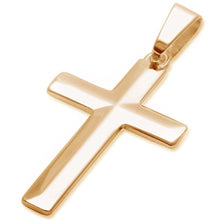 Load image into Gallery viewer, Sterling Silver Yellow Gold Plated Diamond Cut 4 1/2mm Thick Solid Cross Pendant 1.5  long