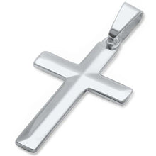 Load image into Gallery viewer, Sterling Silver Diamond Cut 4 1/2mm Thick Solid Cross Pendant 1.5  Long