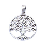Sterling Silver Solid Family Tree Pendant 1  Long