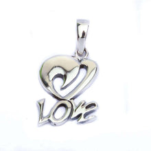 Load image into Gallery viewer, Sterling Silver Solid Heart Love Pendant 1.25\&#39;\&#39; longAnd Length 1.25\&#39;\&#39; inches