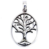 Sterling Silver Solid Family Tree Pendant 1.25  Long