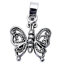 Load image into Gallery viewer, Sterling Silver Antique Filigree Flexible Butterfly Pendant 1  LongAnd Charm Width 14.5mm