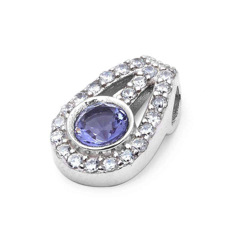 Sterling Silver Tanzanite & Cubic Zirconia Pendant