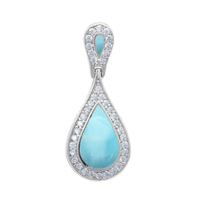 Load image into Gallery viewer, Sterling Silver Natural Larimar Tear Drop Pendant