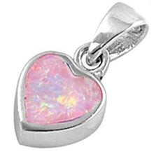 Load image into Gallery viewer, Sterling Silver Pink Opal Heart Pendant