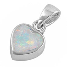 Load image into Gallery viewer, Sterling Silver Cute White Opal Heart Pendant