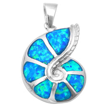 Load image into Gallery viewer, Sterling Silver Blue Opal Snail PendantAnd Width 28mmAnd Weight 5Gram