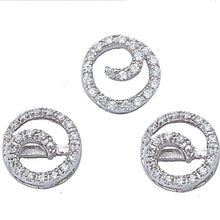 Load image into Gallery viewer, Sterling Silver New Design Micro Pave Cubic Zirconia Earring And Pendant Jewellery SetAnd Thickness 9mm