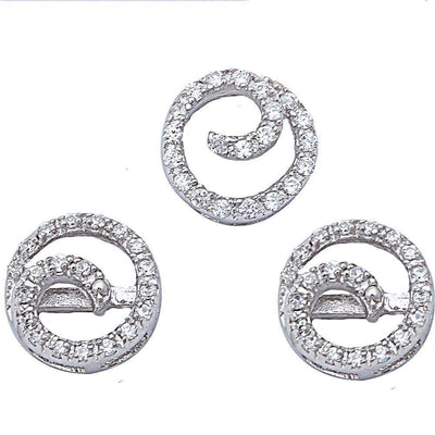 Sterling Silver New Design Micro Pave Cubic Zirconia Earring And Pendant Jewellery SetAnd Thickness 9mm