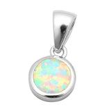 Sterling Silver Bezel White Opal PendantAnd Length .6inchAnd Stone Width 10mm