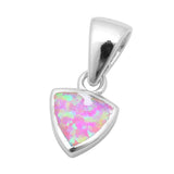 Sterling Silver Trillion Pink Opal PendantAnd Width 18x8mm