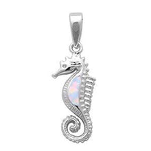Load image into Gallery viewer, Sterling Silver White Opal Sea Horse  PendantAnd Thickness 23x11mm