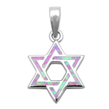 Load image into Gallery viewer, Sterling Silver Pink Opal Star of David PendantAnd Width 20x17.5mm