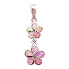 Load image into Gallery viewer, Sterling Silver Rose gold Plated Pink Opal Plumeria PendantAnd Length 1.02 InchesAndWidth 11mm