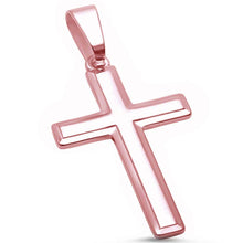 Load image into Gallery viewer, Sterling Silver Rose Gold Plated Solid Cross Pendant AndLength 1.5Inches