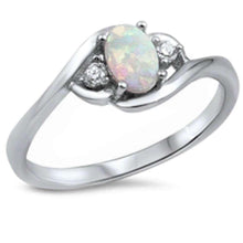 Load image into Gallery viewer, Sterling Silver White Opal and Cz Ring With CZ StonesAndWidth 8mm