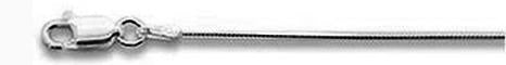 Sterling Silver 0.7 MM-015 8 Sides Solid Snake Rhodium Chain