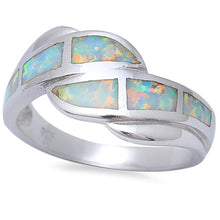 Load image into Gallery viewer, Sterling Silver White Fire Opal Fashion  Ring With CZ Stones