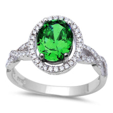 Load image into Gallery viewer, Sterling Silver Filigree Style Oval Emerald FashionAndwidth 9mm