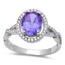 Load image into Gallery viewer, Sterling Silver Filigree Style Oval Amethyst FashionAndwidth 9mm