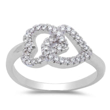 Load image into Gallery viewer, Sterling Silver Cz Interlocked Hearts RingAnd Width 11mm