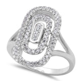 Sterling Silver New Design Cz High Fashion RingAnd Width 32mm