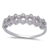 Sterling Silver New Design Micro Pave Cz RingAnd Width 5mm