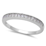 Sterling Silver Ladies Micro Pave Cubic Zirconia Band RingAnd Width 2.5mm