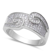 Load image into Gallery viewer, Sterling Silver Ladies Micro Pave Cubic Zirconia Fashion Band RingAnd Width 11mm