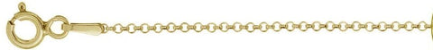 Sterling Silver 030-2.06mm Solid Yellow Gold Rolo Chain