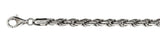 Sterling Silver 100-5MM Rope Rhodium Finished Chain
